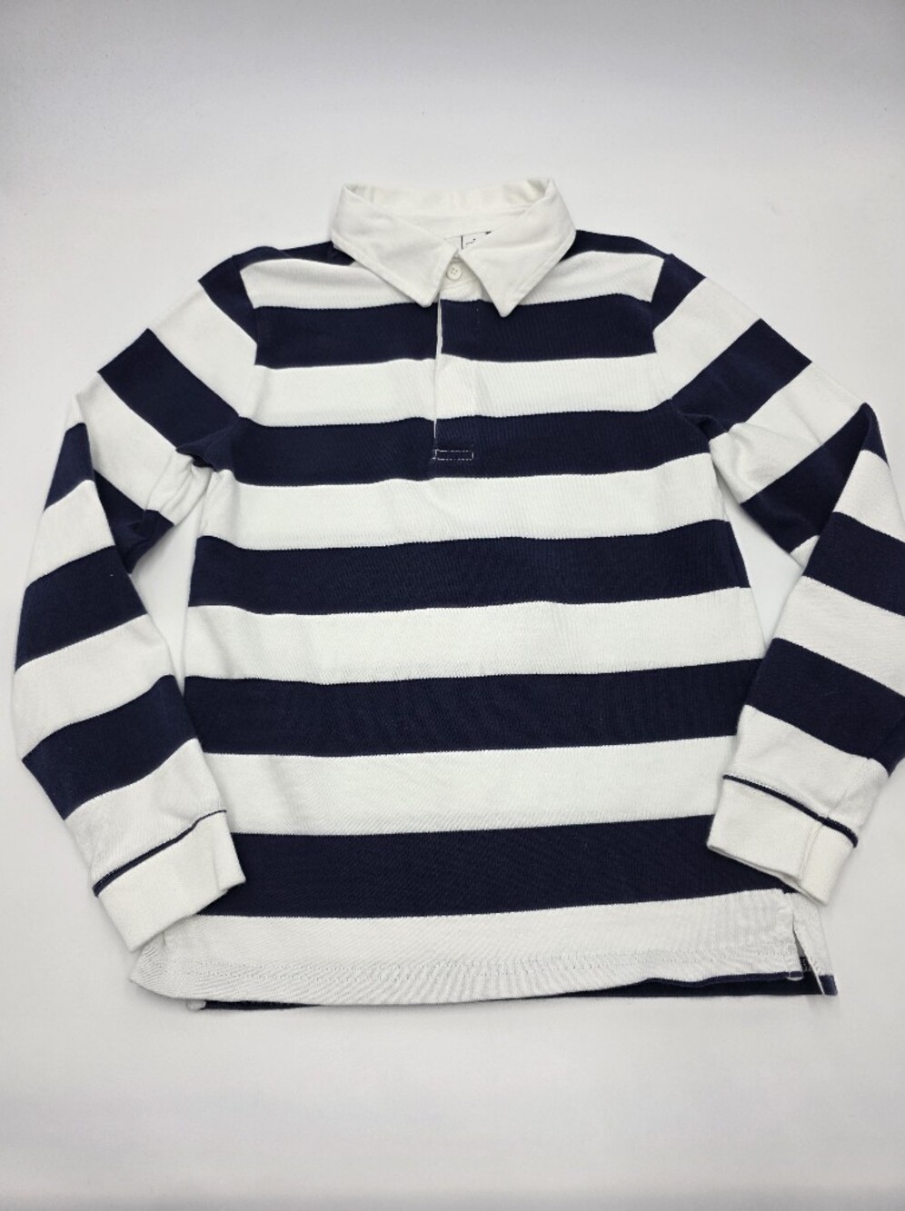 Janie and Jack boys' navy stripe rugby shirt size 8
